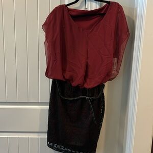 Garnet and black belt dress